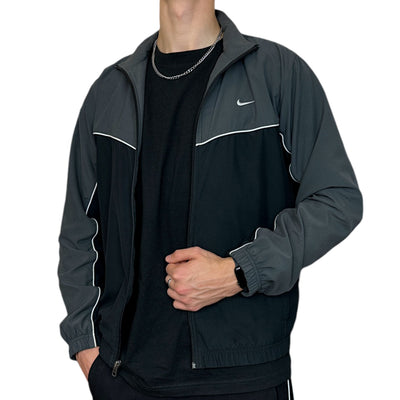 Nike Y2K Trackjacke Schwarz Grau - vintageconcierge