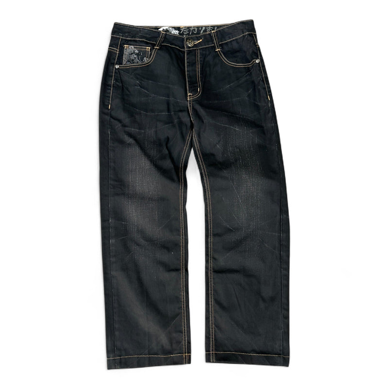 Nippon Blue Printed Waxed Jeans – Japan Denim - vintageconcierge