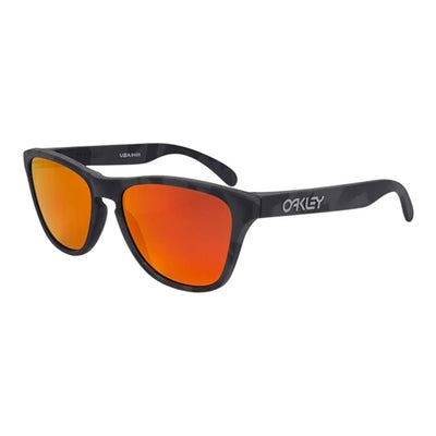 Oakley Frogskins Black Frame Fire Mirror Sunglasses - vintageconcierge