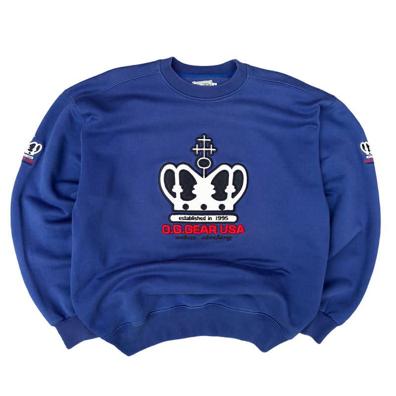 O.G.Gear USA Vintage Hip-Hop Sweater Blau Lila - vintageconcierge