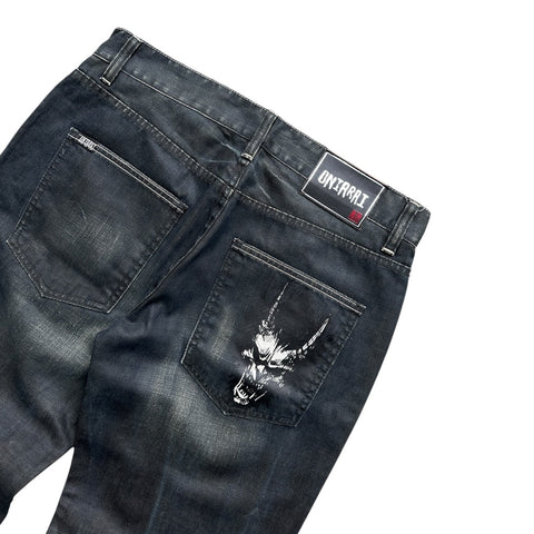 Oniarai Japanese Waxed Denim Jeans | W32 - vintageconcierge