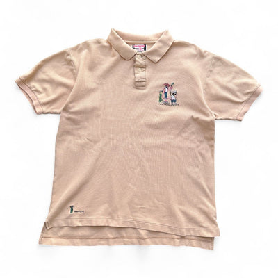 Pink Panther Village 1991 Golf Vintage Polo Shirt Apricot - vintageconcierge