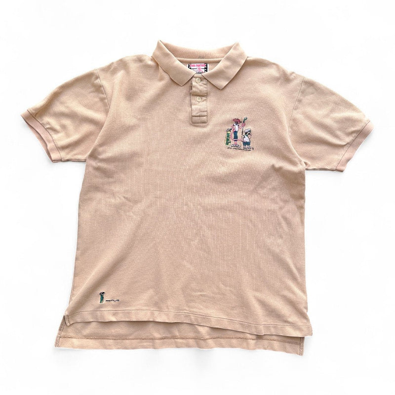 Pink Panther Village 1991 Golf Vintage Polo Shirt Apricot - vintageconcierge