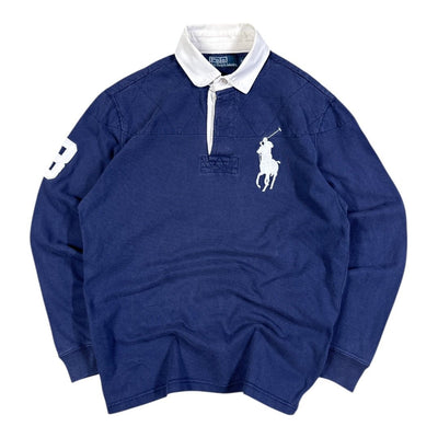 Polo Ralph Lauren Big Pony Rugby Shirt Navy | S - vintageconcierge