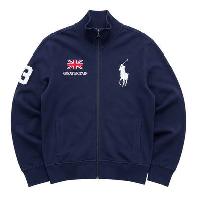Polo Ralph Lauren "Great Britain" Big Pony Zip-Up Track Jacket – Navy | L - vintageconcierge