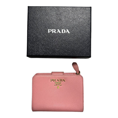 Prada Leder Bi - Fold Wallet Pink - vintageconcierge