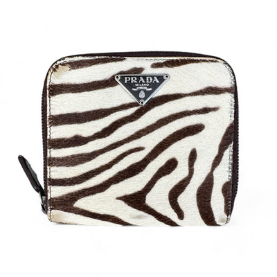 Prada Leder Zebra Zip Wallet - vintageconcierge