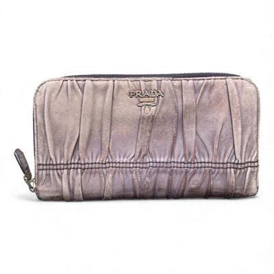 Prada Nappa Gaufre Zip Around Wallet - vintageconcierge