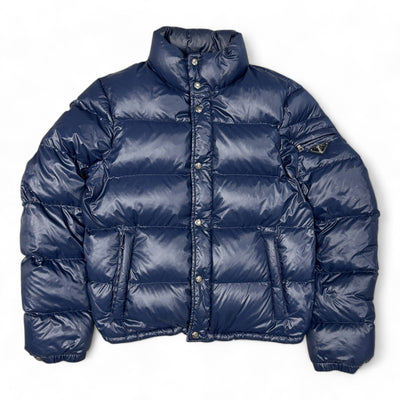 Prada Nylon Puffer Jacke Navy - vintageconcierge