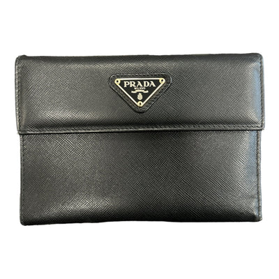 Prada Saffiano Tri-Fold Leder Wallet - vintageconcierge