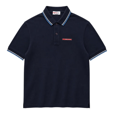 Prada Vintage Linea Rossa Polo Shirt Navy Blue | S - vintageconcierge
