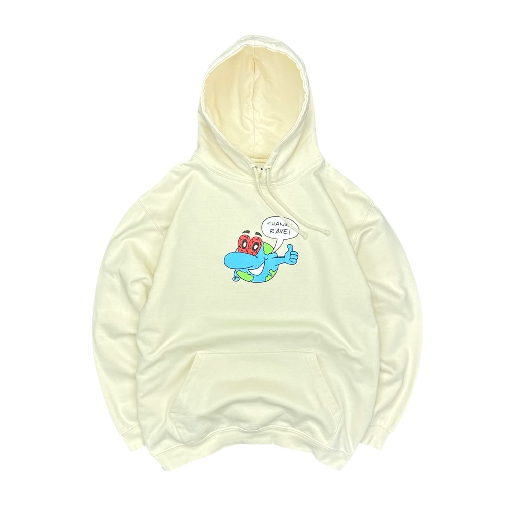Rave Skate „THANKS RAVE!” Hoodie Beige - vintageconcierge