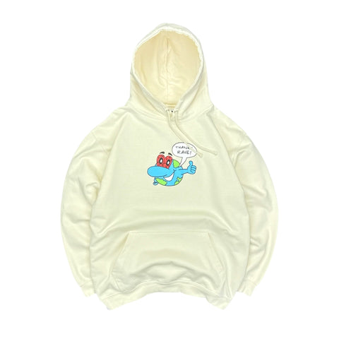 Rave Skate „THANKS RAVE!” Hoodie Beige - vintageconcierge