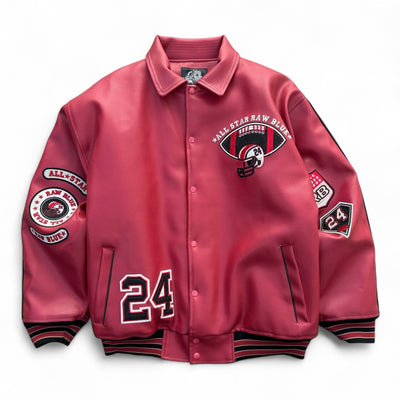 Raw Blue All Star Vintage Leather Jacket - vintageconcierge