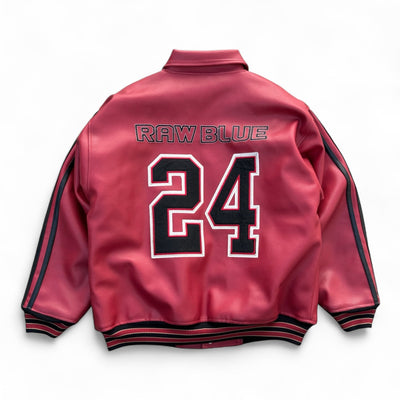 Raw Blue All Star Vintage Leather Jacket - vintageconcierge