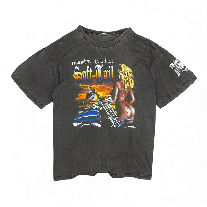 „Remeber… your first Soft - Tail” Vintage Faded T-Shirt - vintageconcierge