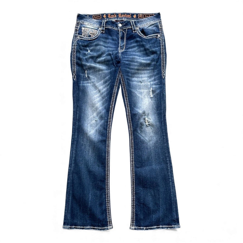 Rock Revival Y2K Low Waist Bootcut Jeans - vintageconcierge