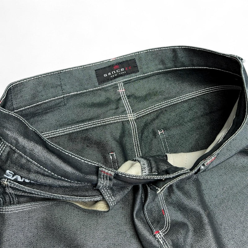 Sancezz Vintage Y2K Hip - Hop Jeans Silber - vintageconcierge