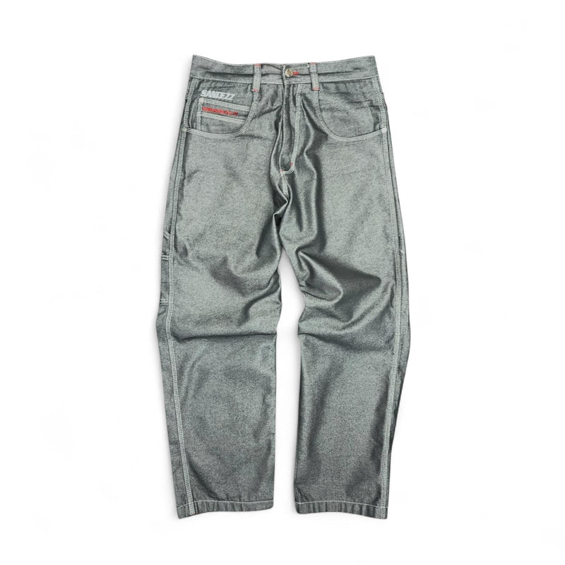 Sancezz Vintage Y2K Hip - Hop Jeans Silber - vintageconcierge