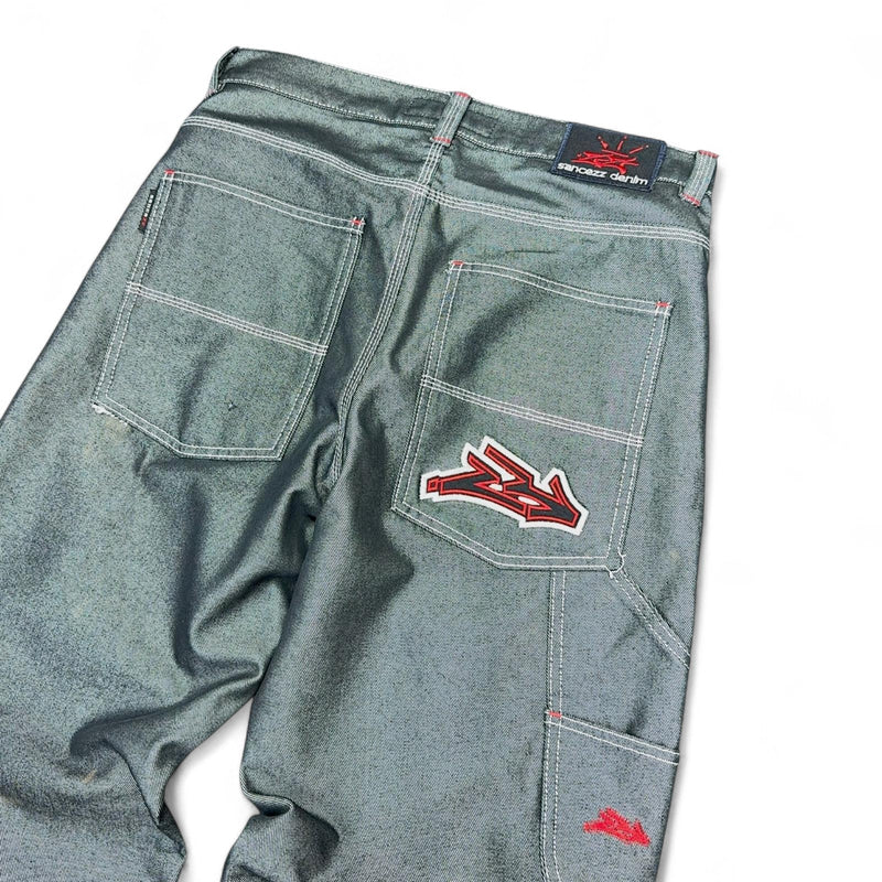 Sancezz Vintage Y2K Hip - Hop Jeans Silber - vintageconcierge