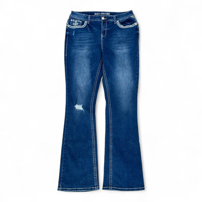 Sexy Couture Flared Jeans – Cross Stitch Y2K Denim - vintageconcierge