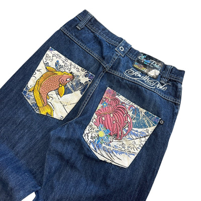 Southpole Koi Baggy Denim Jeans - vintageconcierge