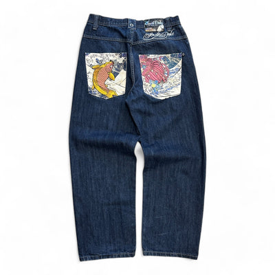 Southpole Koi Baggy Denim Jeans - vintageconcierge