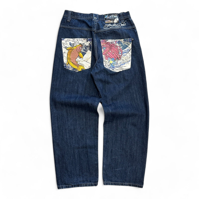 Southpole Koi Baggy Denim Jeans - vintageconcierge