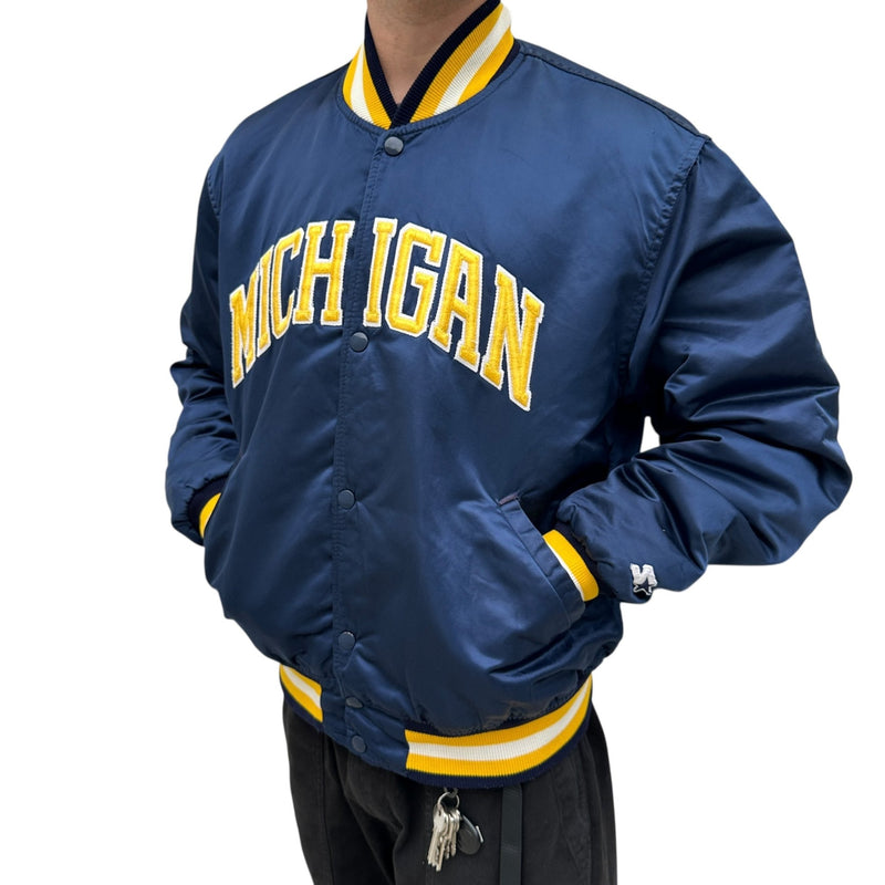 Starter 90s Michigan Wolverine Satin Jacke - vintageconcierge
