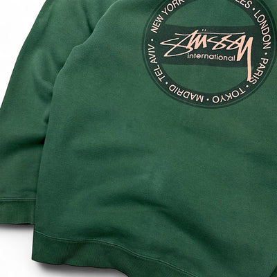 Stüssy Zip - Up Hoodie Dunkelgrün - vintageconcierge