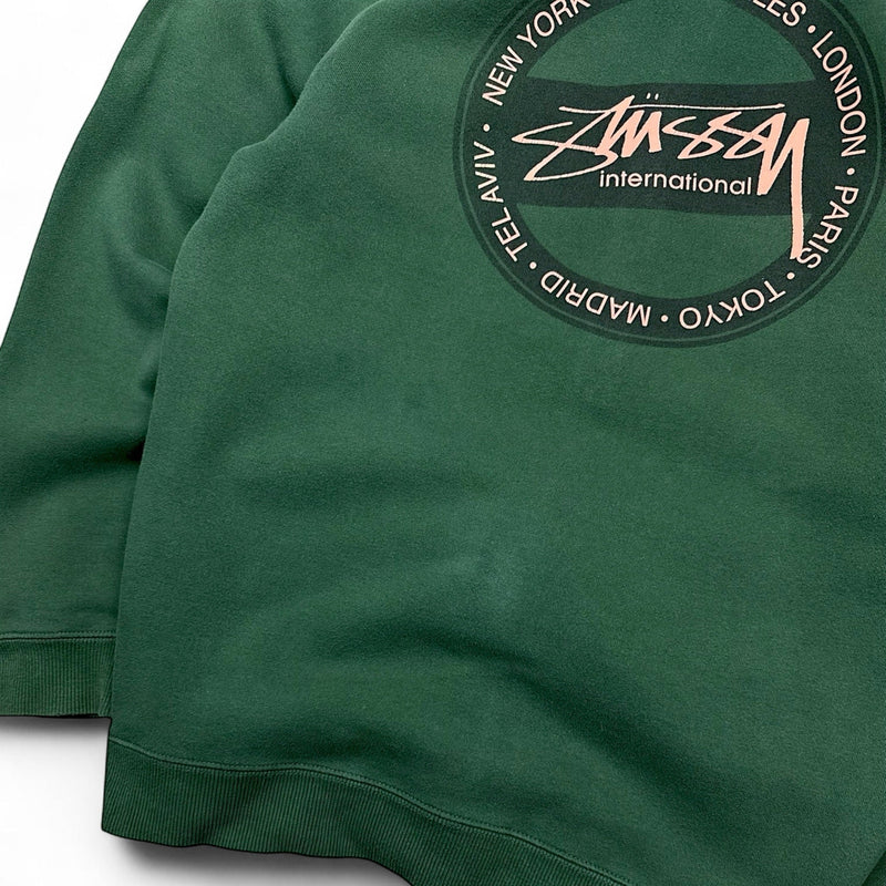 Stüssy Zip - Up Hoodie Dunkelgrün - vintageconcierge