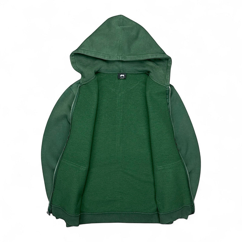 Stüssy Zip - Up Hoodie Dunkelgrün - vintageconcierge