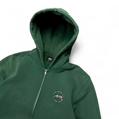 Stüssy Zip - Up Hoodie Dunkelgrün - vintageconcierge