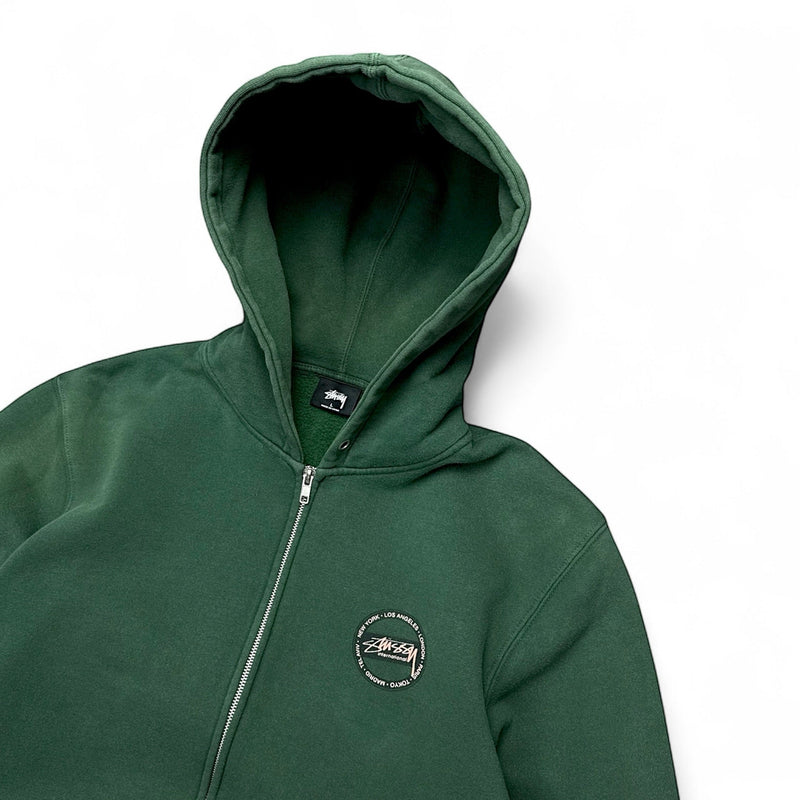Stüssy Zip - Up Hoodie Dunkelgrün - vintageconcierge