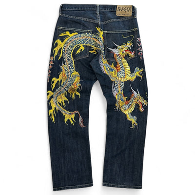 Sugoi Dragon Japanese Denim Jeans - vintageconcierge