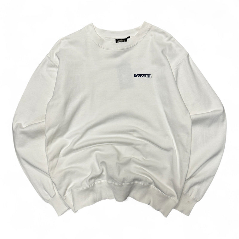 Vans Vintage Sweatshirt – White Crewneck mit Logo - Print - vintageconcierge