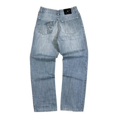 Versace Jeans Vintage Denim Pants Light Blue Medusa Pocket Y2K Size | M - vintageconcierge