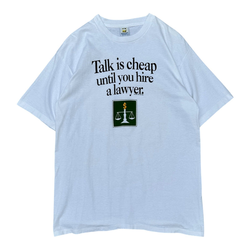 Vintage 90s "Talk Is Cheap Until You Hire a Lawyer" T-Shirt - vintageconcierge
