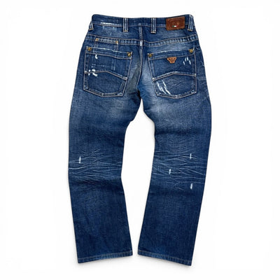 Vintage Armani Jeans Denim Hose Blau Distressed | S - vintageconcierge