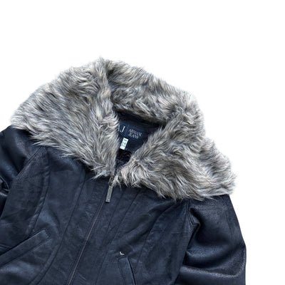 Vintage Armani Jeans Y2K Fur Jacke - vintageconcierge