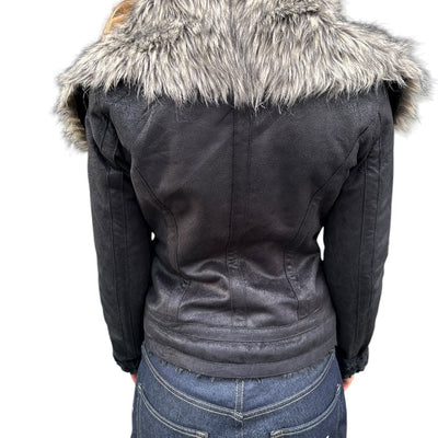 Vintage Armani Jeans Y2K Fur Jacke - vintageconcierge