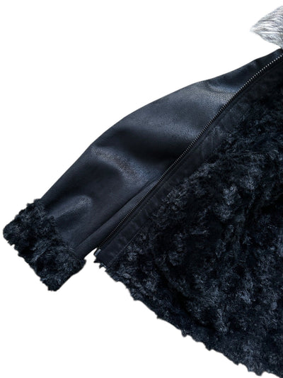 Vintage Armani Jeans Y2K Fur Jacke - vintageconcierge