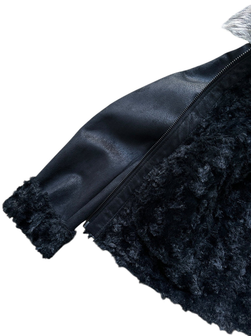 Vintage Armani Jeans Y2K Fur Jacke - vintageconcierge