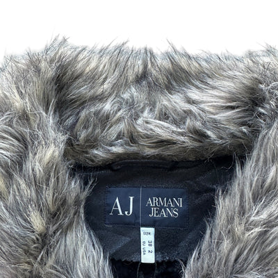 Vintage Armani Jeans Y2K Fur Jacke - vintageconcierge