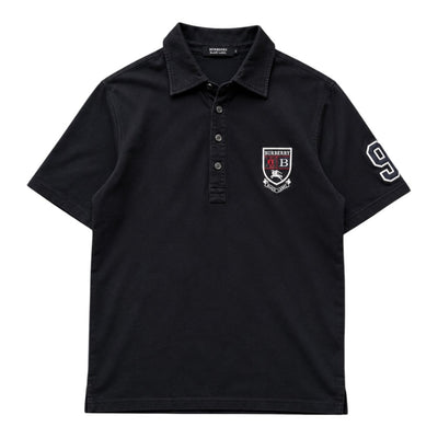 Vintage Burberry Black Label Crest Polo Shirt Schwarz | S - vintageconcierge