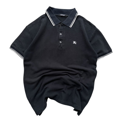 Vintage Burberry Black Label Polo Shirt Schwarz | S - vintageconcierge