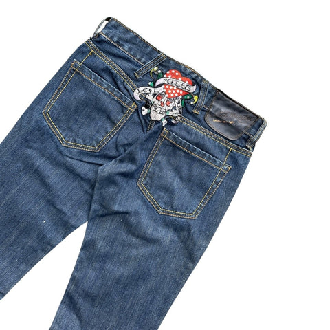 Vintage Ed Hardy Skull Embroidery Skinny Jeans | W26 - vintageconcierge
