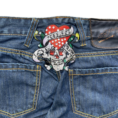 Vintage Ed Hardy Skull Embroidery Skinny Jeans | W26 - vintageconcierge