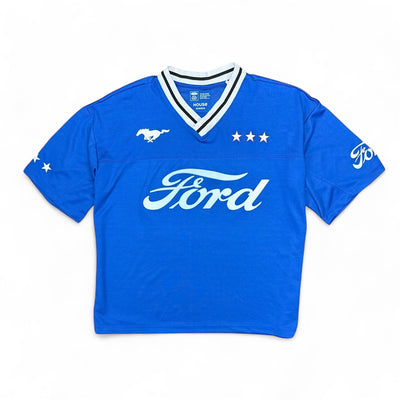 Vintage Ford Mustang Polo Shirt Blau - vintageconcierge