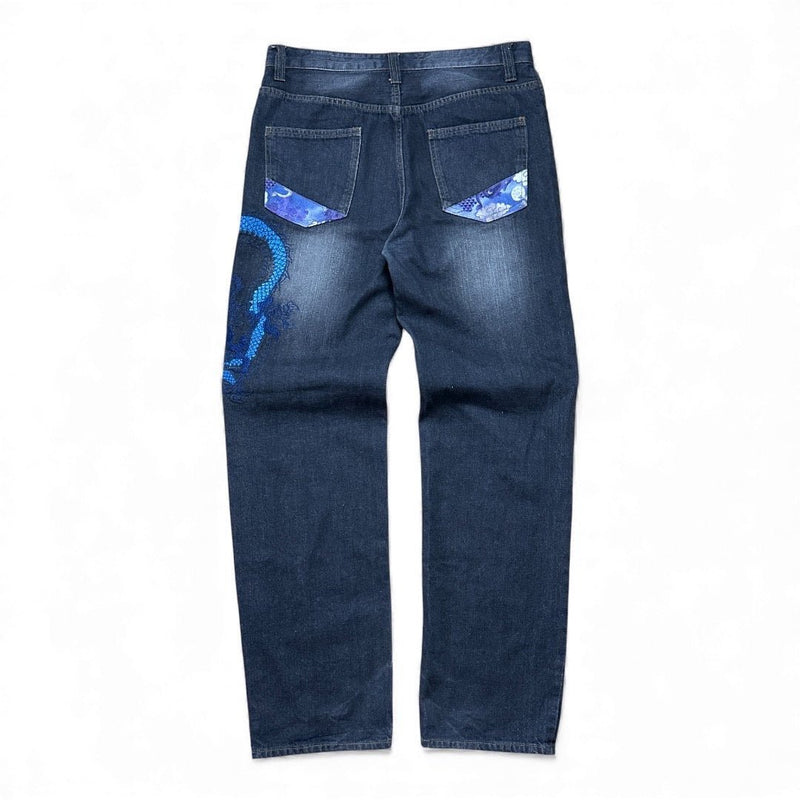 Vintage Japanese Denim Dragon Jeans - vintageconcierge
